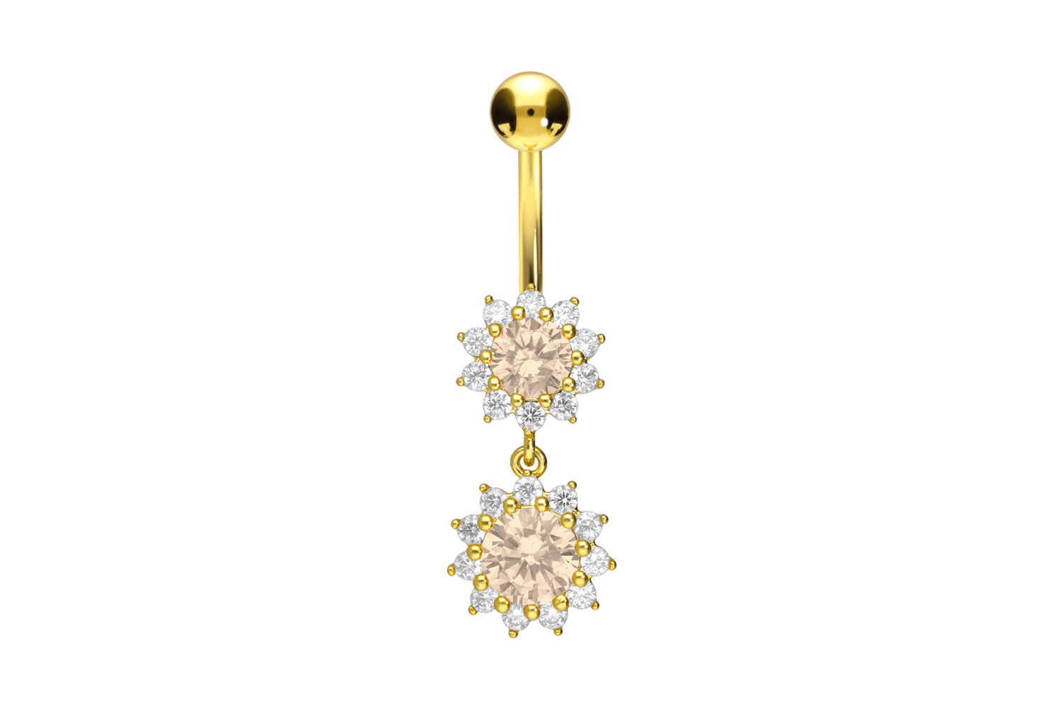 Chirurgenstahl Bananabell Piercing 2 KRISTALLBLUMEN